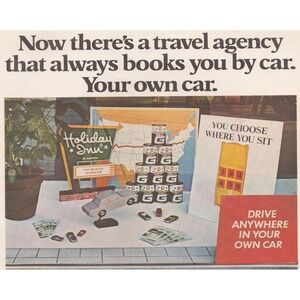 1969 Gulf Oil Travel Agency Vintage Print Ad Holiday Inn Road Trip Travel Guide